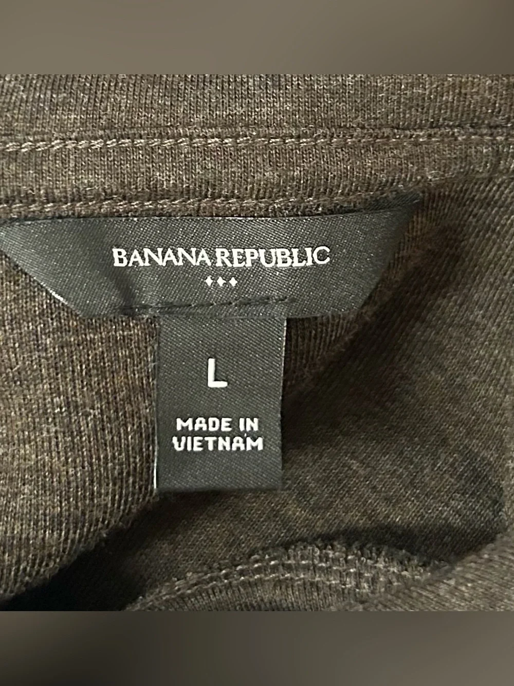Banana Republic Scuba‎ Hoodie Mens L Brown Heather Fleece Pullover Sweatshirt